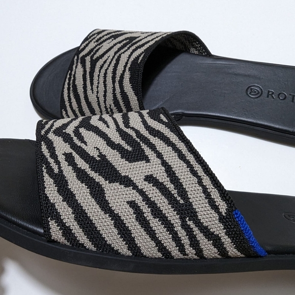 Rothy's The Slide Zebra Animal Stripes Slip On Sandals - Picture 10 of 16